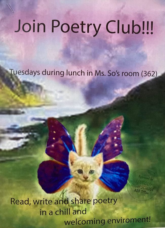 Photo of a poster promoting Poetry Club