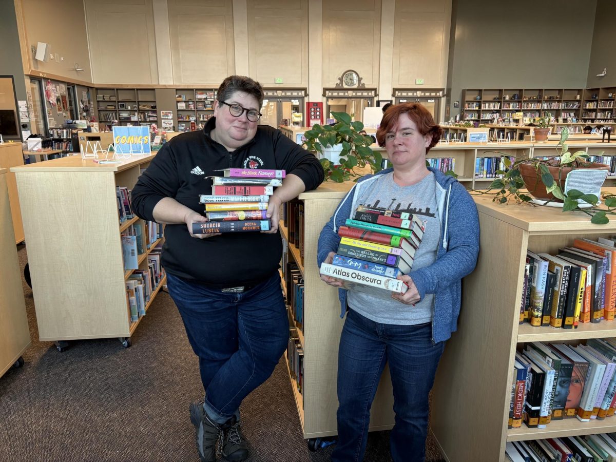 Librarian Ms. Scott and Academic Dean Ms. Pentecost. Image credit to Áine Morrissey.